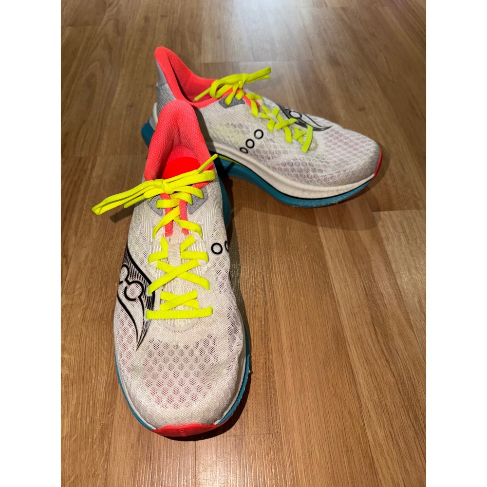 Saucony Endorphin Speed 2 Womens Running Shoes White Pink Blue Neon 8.5 M